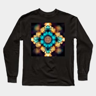Stained glass Flower Mandala pattern Long Sleeve T-Shirt